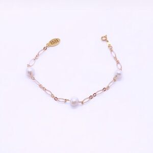 HighMaintenanceHippie Saltwater Pearl Bracelet with Diamond Link Chain (Gold)